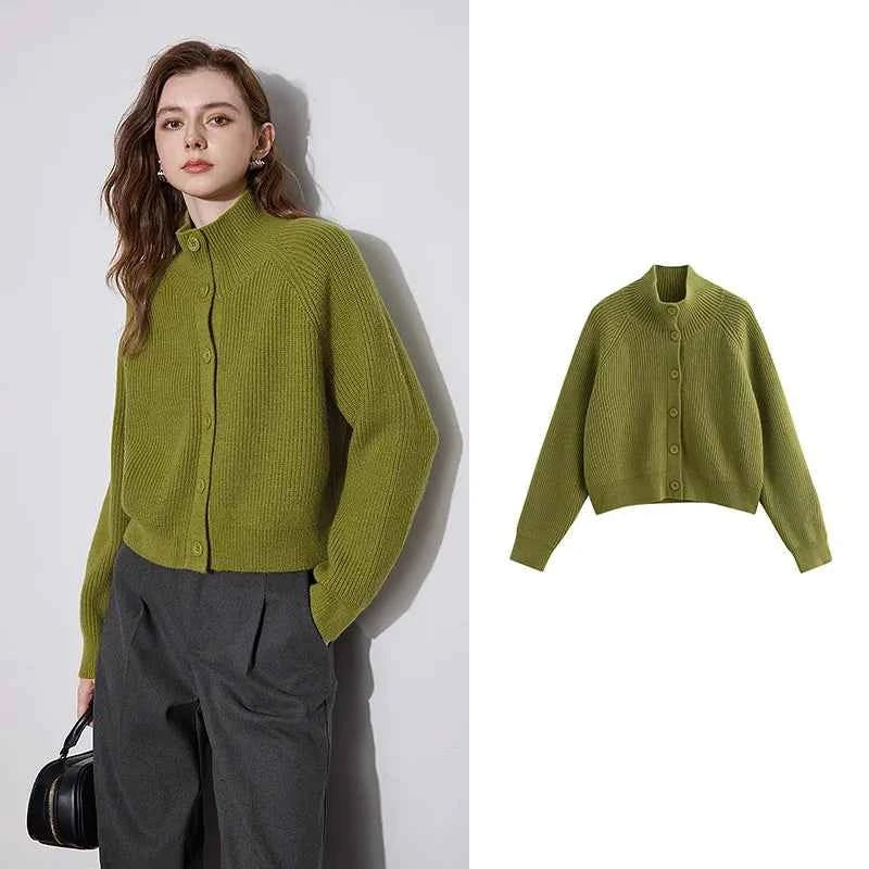 Cozy Knitted Turtleneck Cardigan for Winter