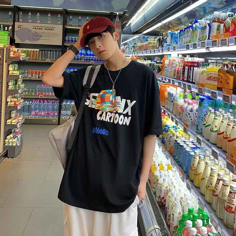 Premium Japanese Cotton Letter Print T-Shirt