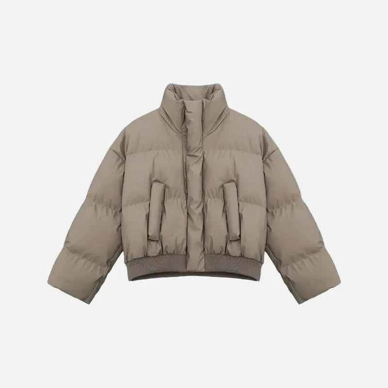 Thickened Stand Collar Cotton Padded Puffer Jacket