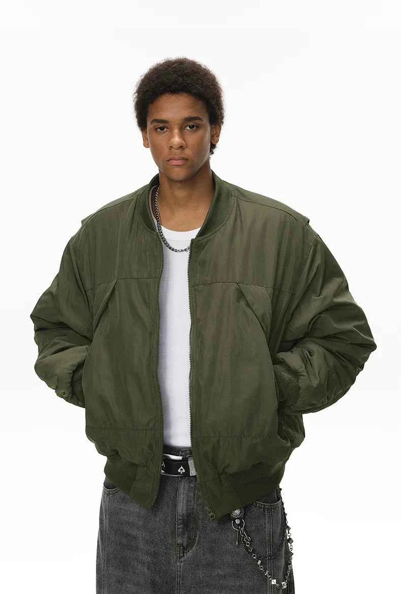 Streetwear Detachable Layered Winter Baseball Jacket