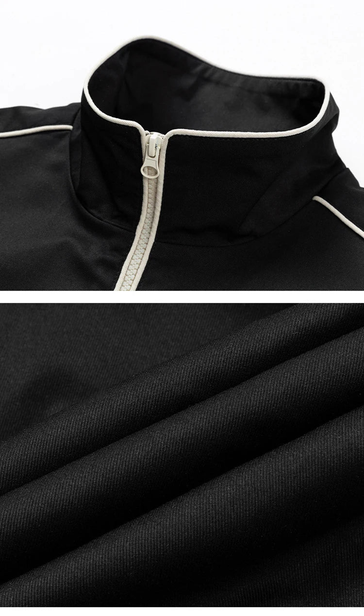 Striped White Lining With Rib sleeve Style Jacket