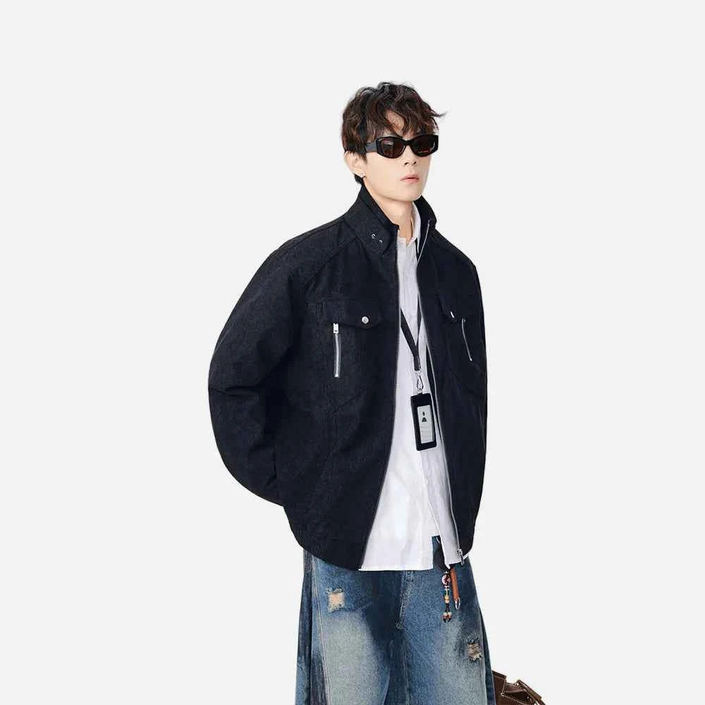 Stylish Casual Stand-UP Collar Zip-Up Jacket