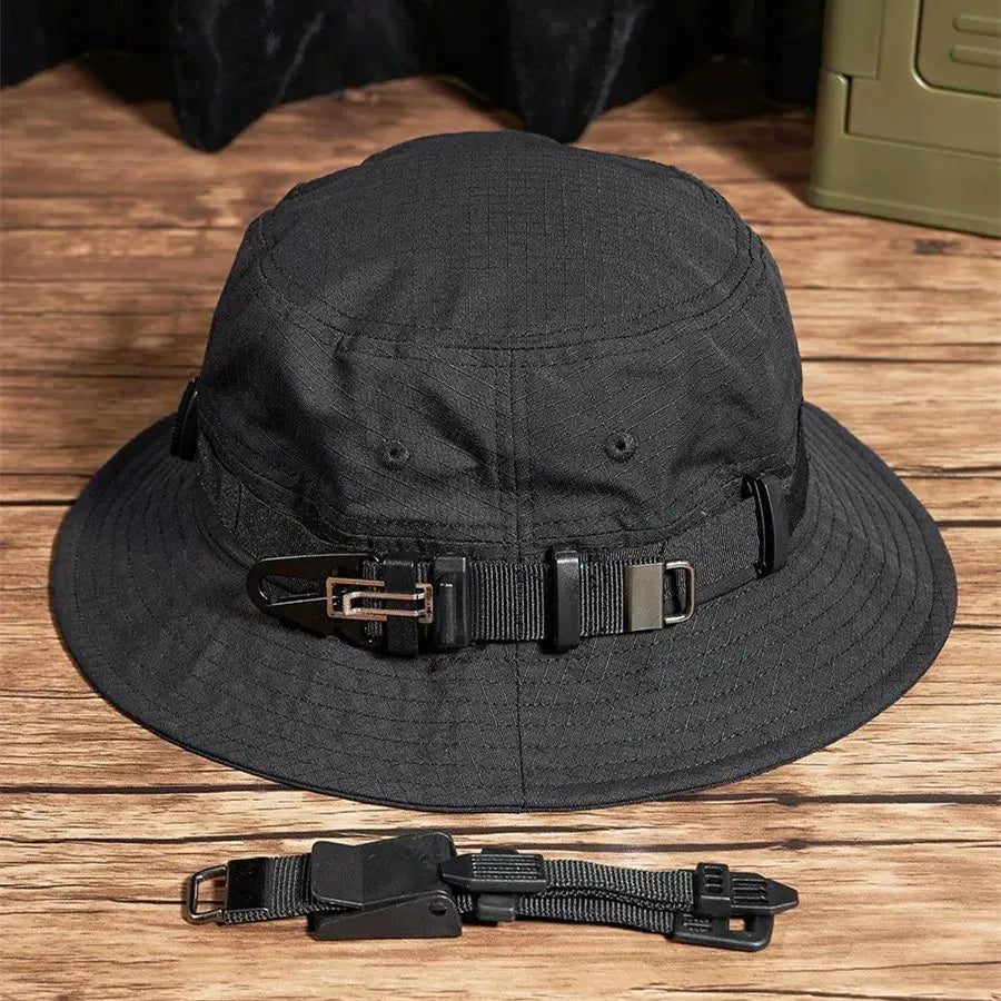 Coal Black Bucket Camping Hat