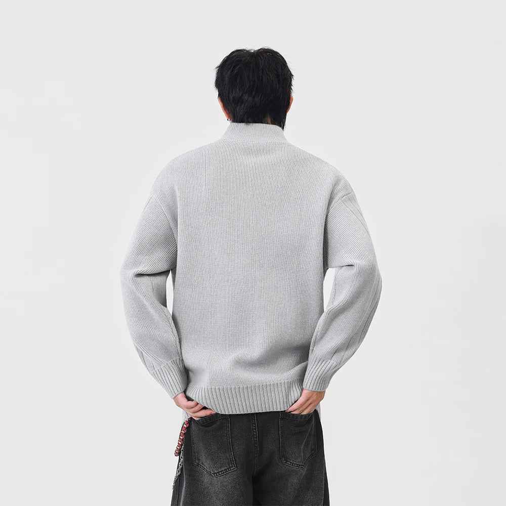 Cozy Trendy Ribbed Mock Neck Sweater