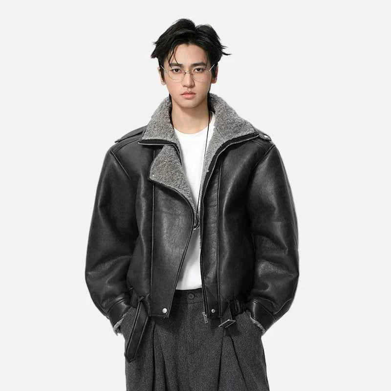 Effortless Warm Fleece Lined Leather Jacket