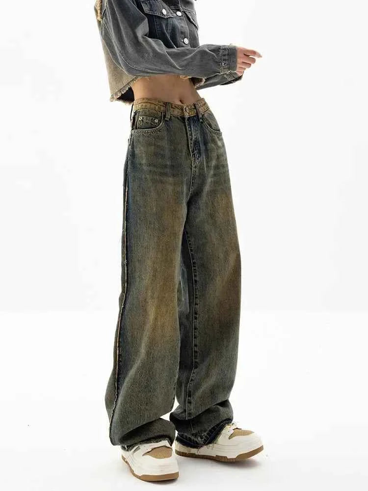 Vintage Casual Staple High Waist Wide Leg Jeans