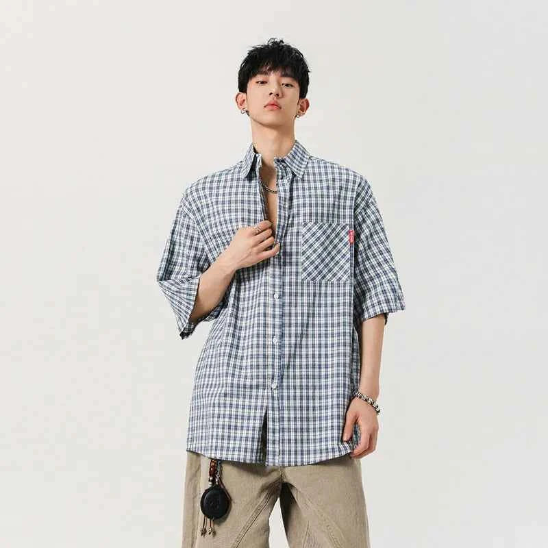 Men's Cool Stylish Plaid Short Sleeve Shirt