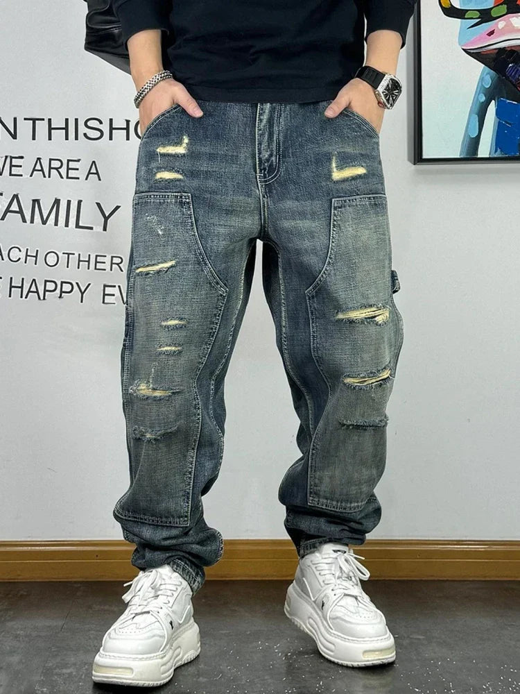 Ripped Denim Carpenter Jeans