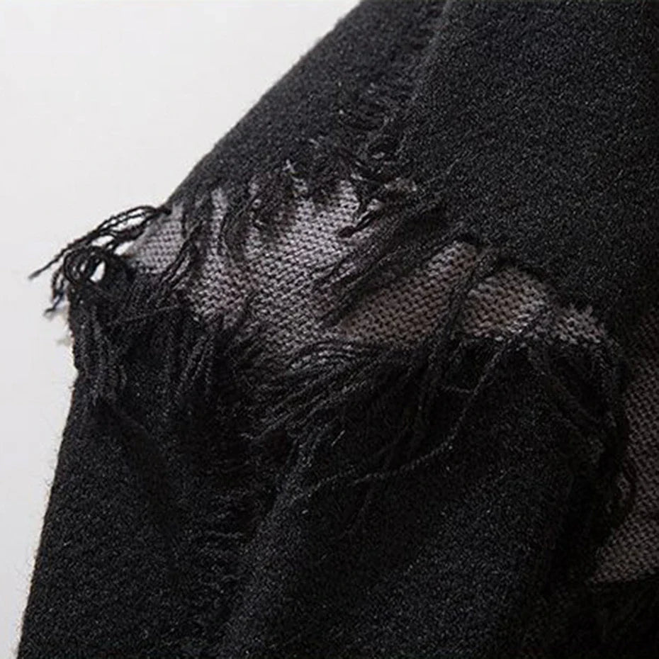 Distressed Gothic Skull Knitted Sweater