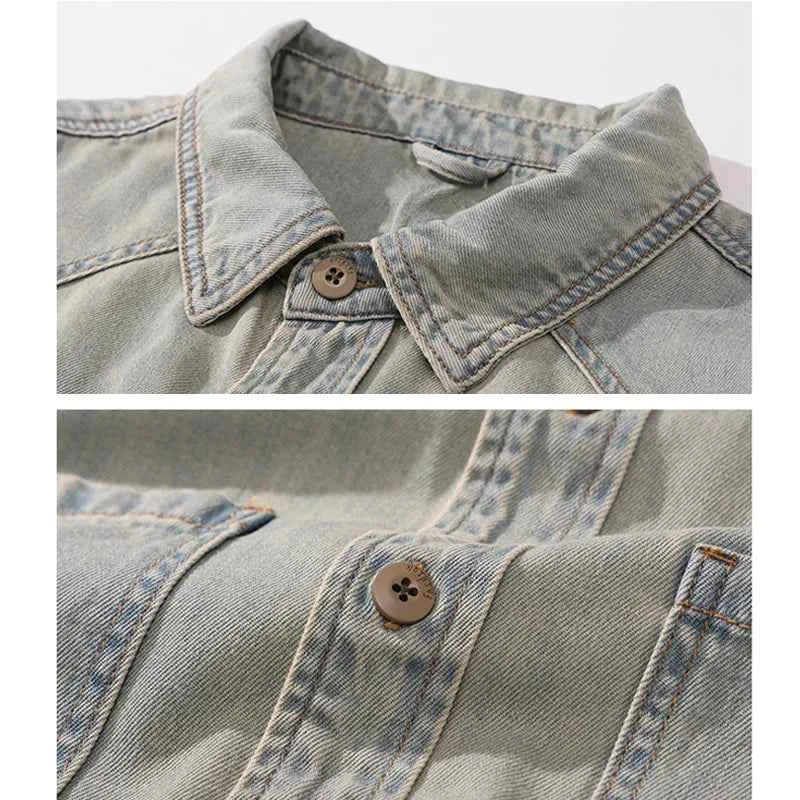 Vintage Retro Lightweight Casual Loose Denim Shirt