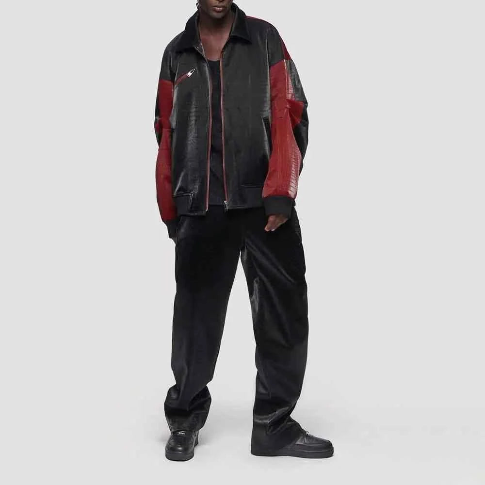 High Street American Patchwork Leather Jacket