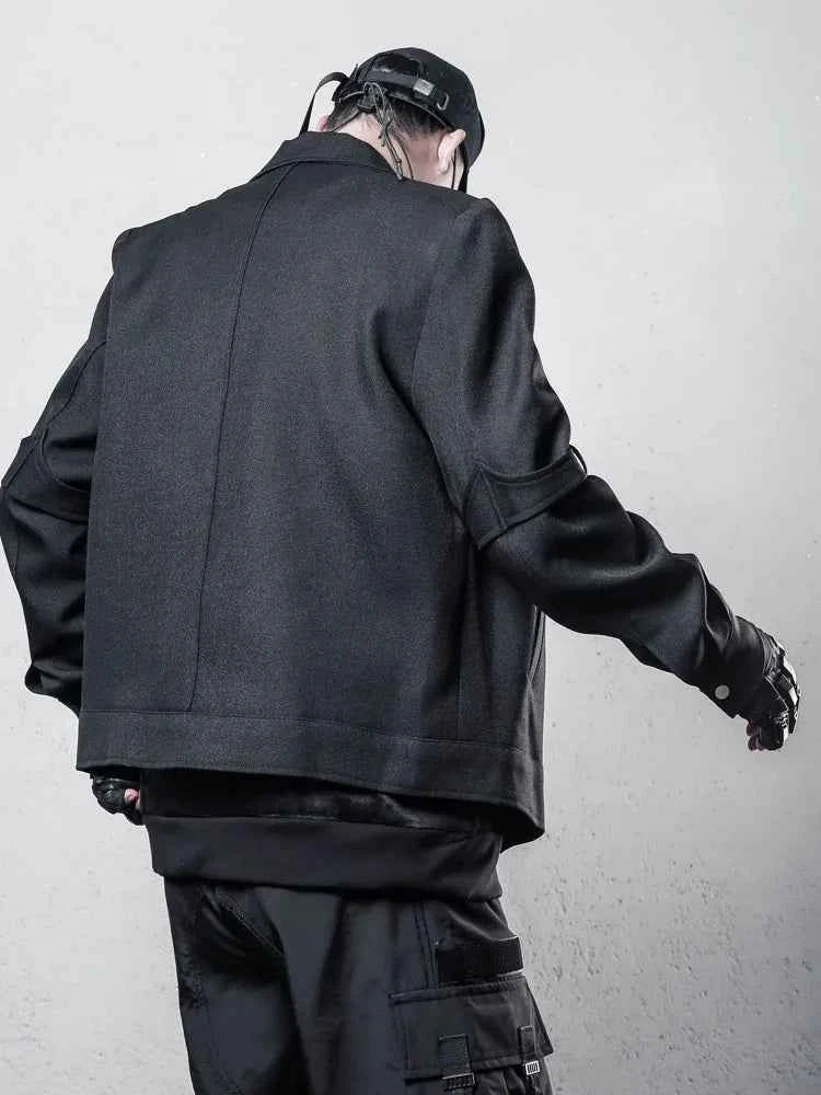 Edgy Rock Deconstruction Motorcycle Casual Jacket