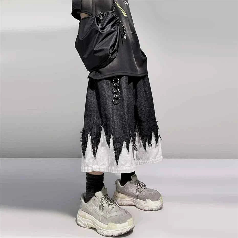 Vintage Patchwork Hip Hop Denim Jorts
