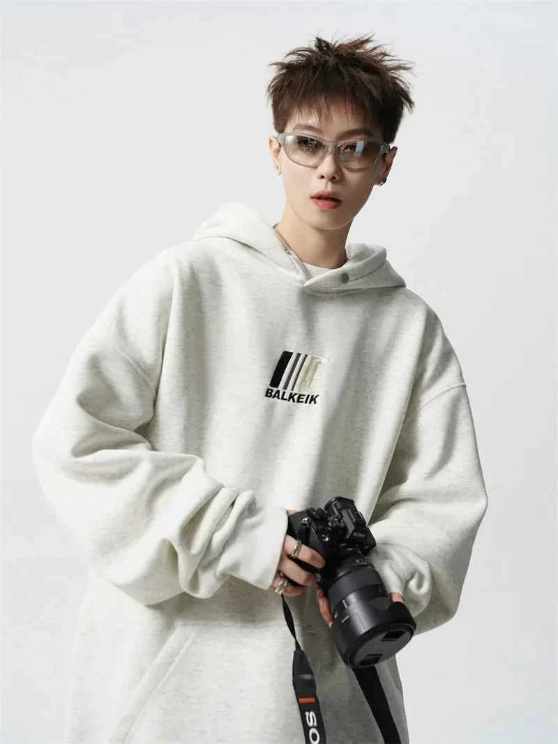 Men's Streetwear Cool Oversized Embroidered Letter Hoodie
