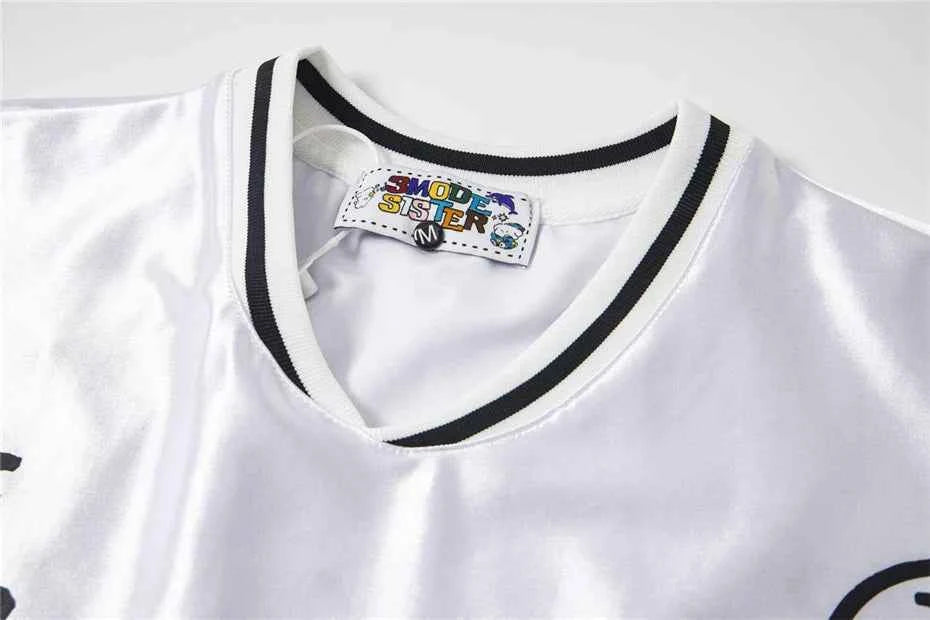Streetwear Graphic Print Dogs Splicing Jersey T-Shirt