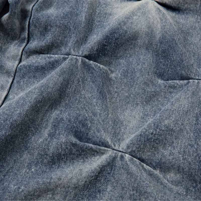 Trendy Designer Baggy Pleated Denim Wide Leg Jeans