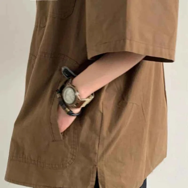 Vintage Japanese Loose Short Sleeve Shirt