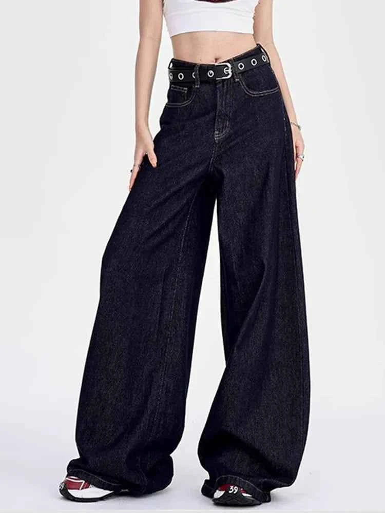 Premium Streetwear High Waist Wide Leg Jeans