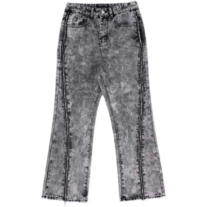 Versatile Acid-Wash Flared Denim Jeans