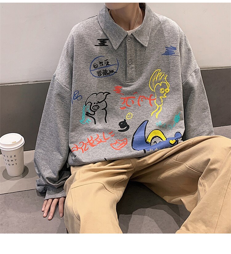 Retro Artwork Long Sleeve Shirt