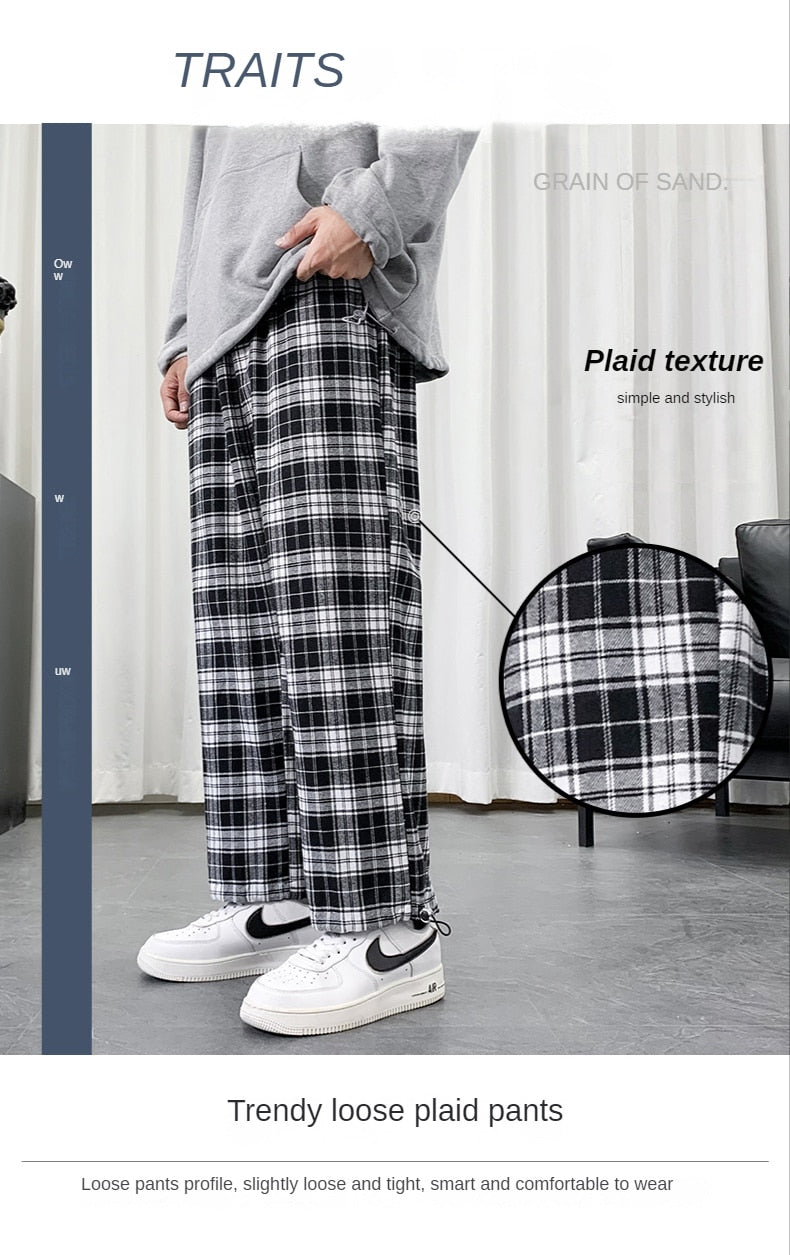 Black And White Checkered Pattern Pants