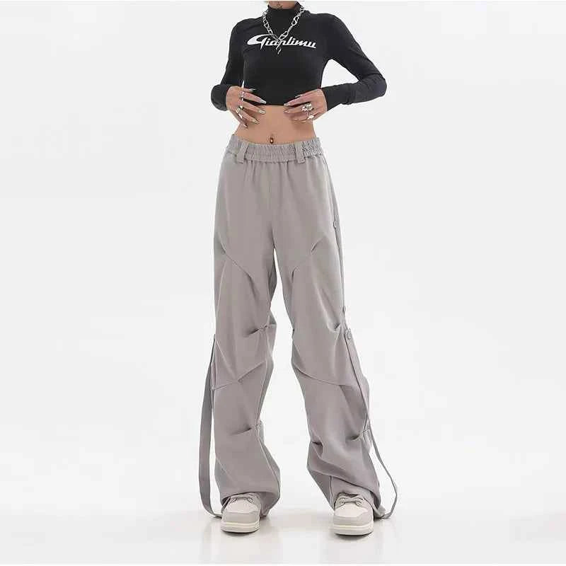 American Stylish Oversize Pleated Cargo Pants