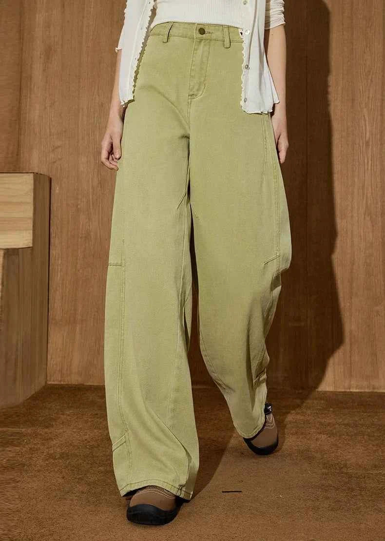 Green American High Waist Wide Leg Jeans