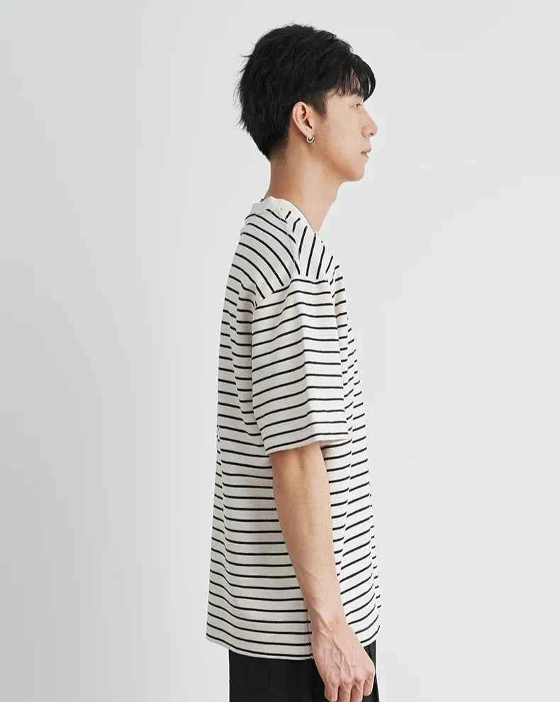 Y2k Men's Cool Comfortable Striped Short Sleeve T-Shirt