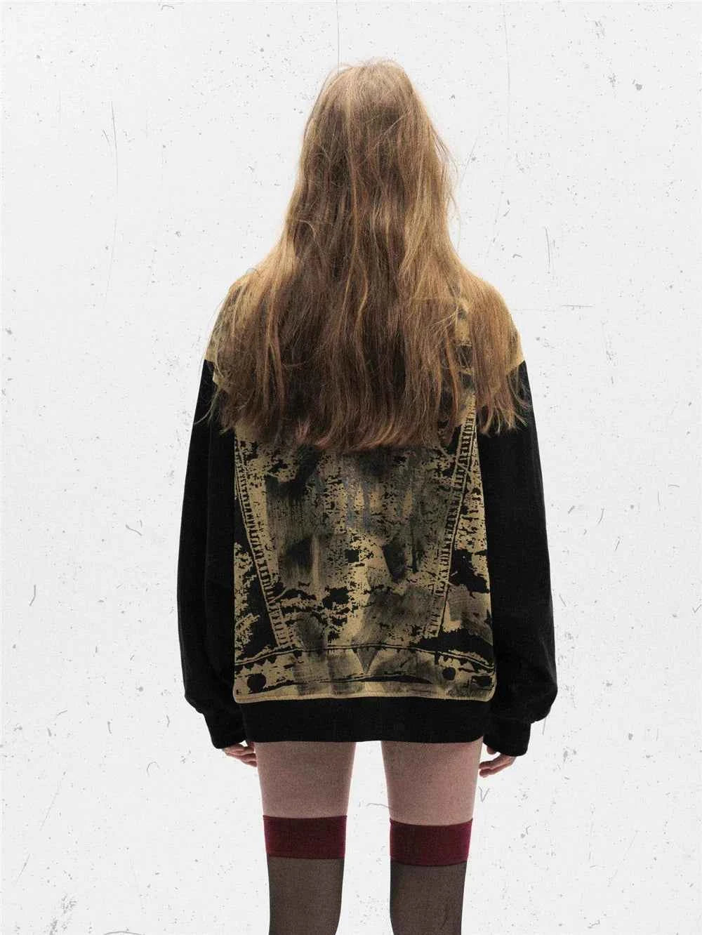 Streetwear Flexible Graffiti Patchwork Denim Jacket