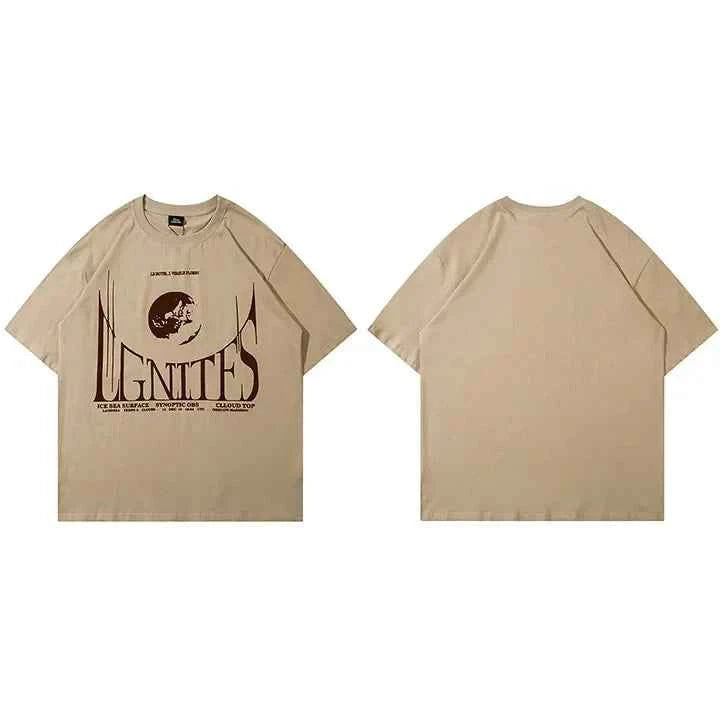 Bold Oversize Graphic Letter Print T-Shirt