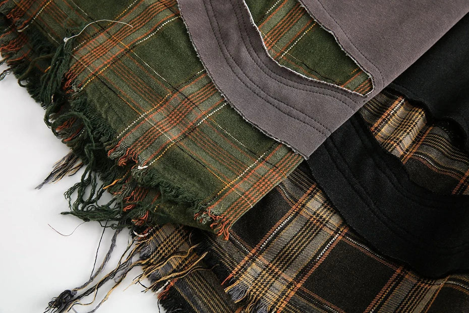 SP Two Pieces Plaid Pullover Sweatshirt