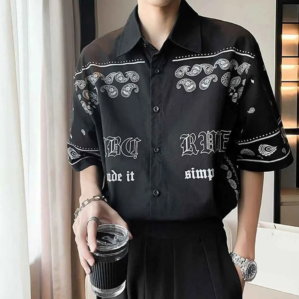 Men Black Vantage Print Casual Shirt