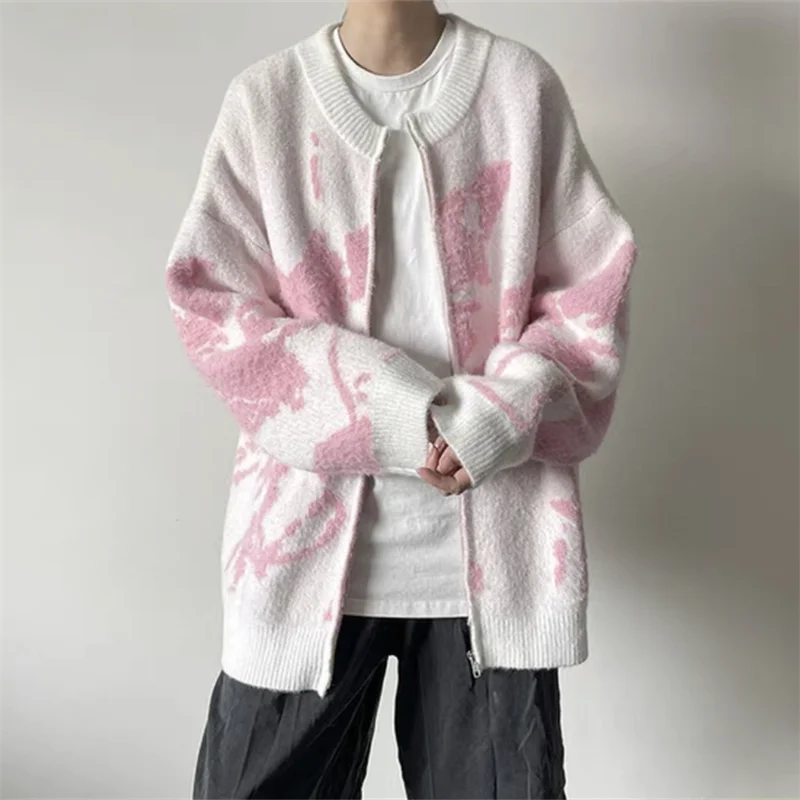 Cozy Knit Contrast Paneled Zipper Cardigan - Luxuryurbanwear