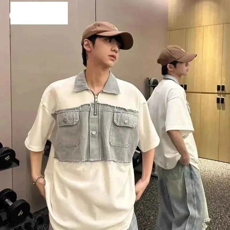 Lightweight Loose Casual High Street Denim T-Shirt