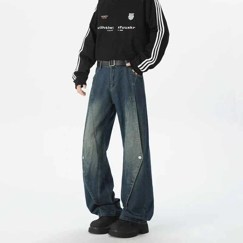 Y2K Autumn Patchwork Baggy Hip Hop Jeans