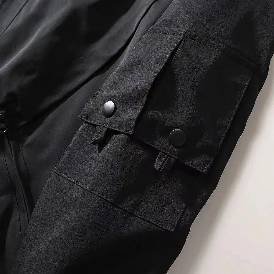 Devil Skull Button-Up Bomber Jacket