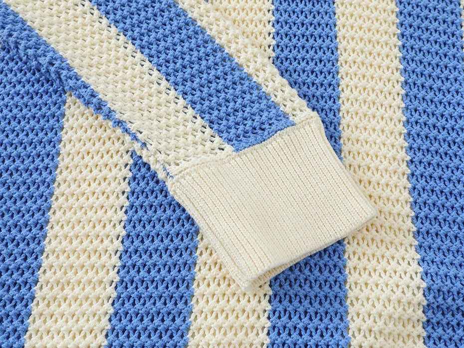 Long-lasting Retro Striped Knit Jumper Sweater