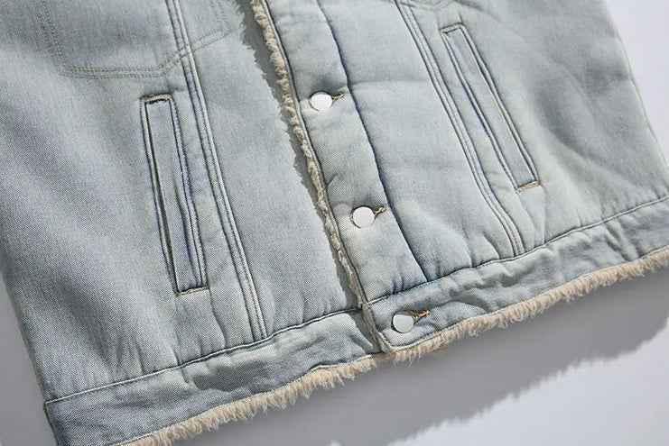 Winter Cozy Denim Faux Fur Denim Jacket