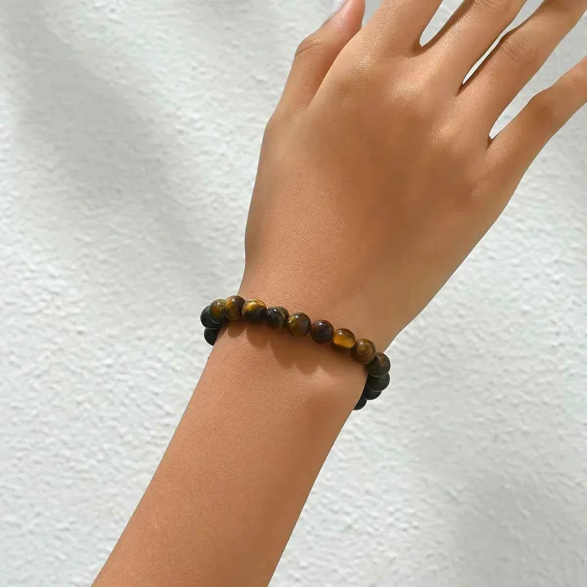 Brown Tigereye Bead Elastic Bracelet