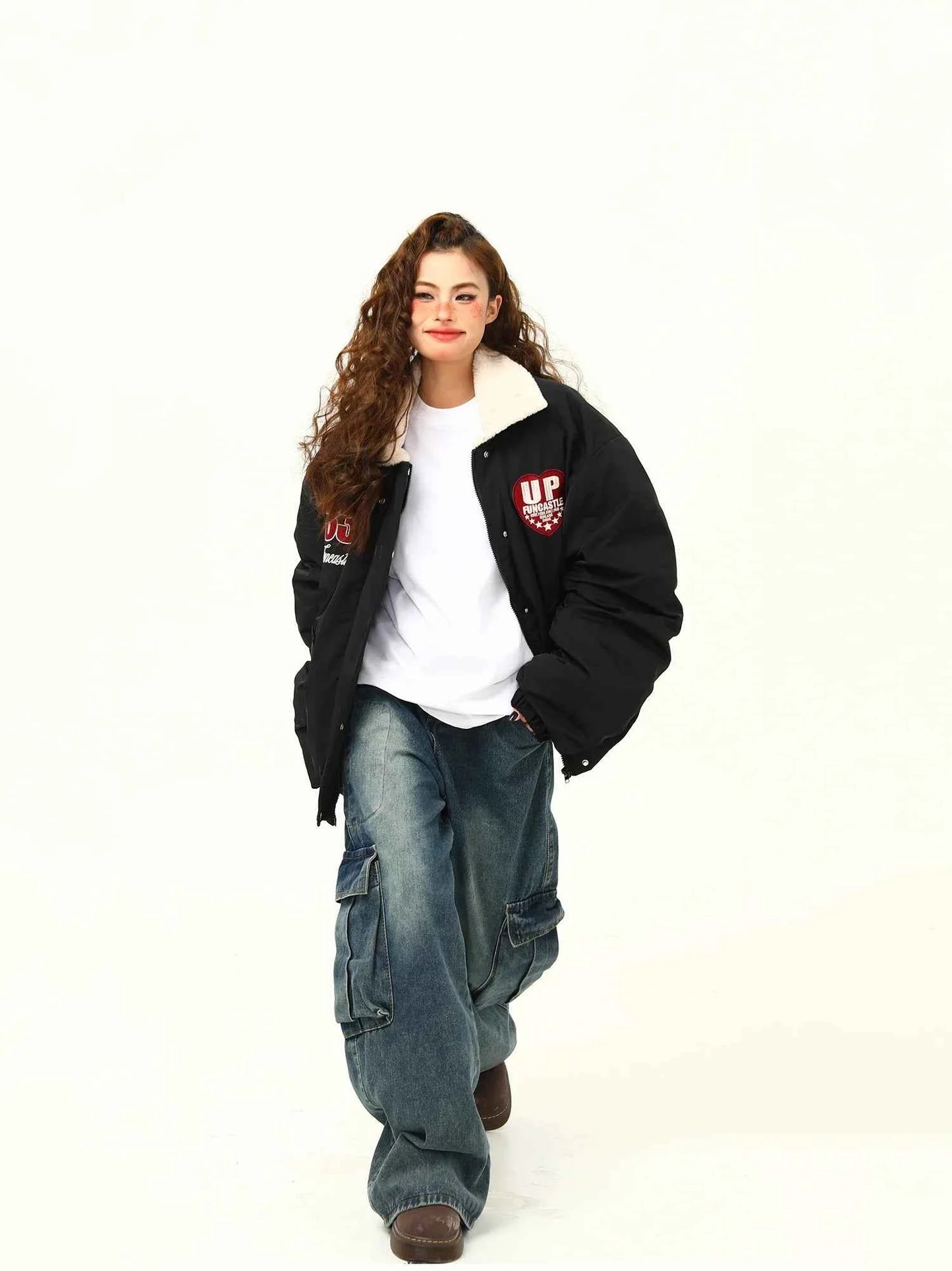 Women Warm Embroidered Wool Jacket