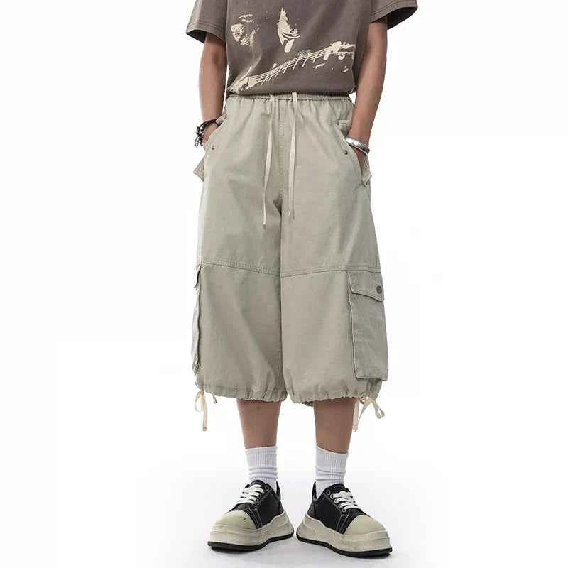 Streetwear Loose Fit Cargo Wide Leg Jorts