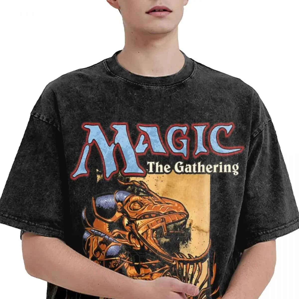 Vintage Washed Monster Desk Cotton T-Shirt