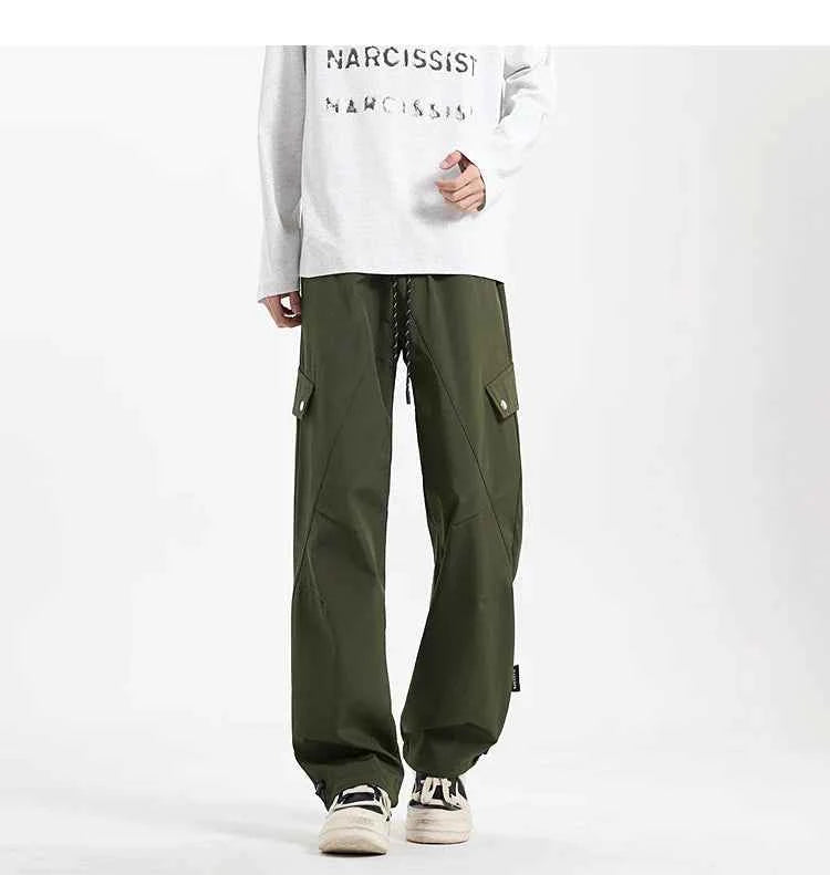 Durable Y2K Elastic Waist Casual Cargo Pants