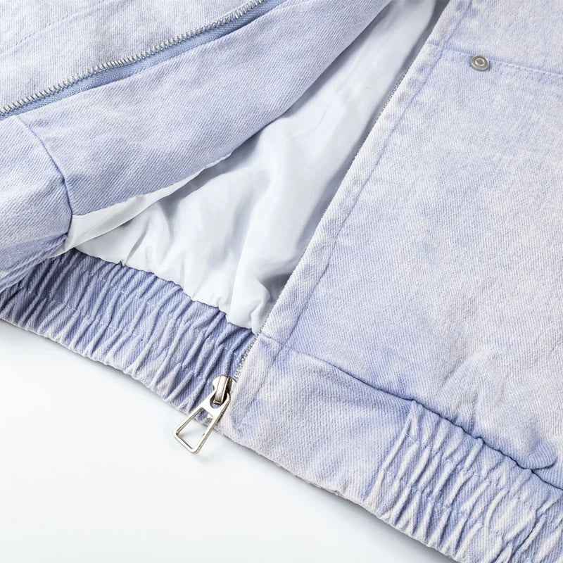 Retro American Style Washed Hooded Denim Jacket
