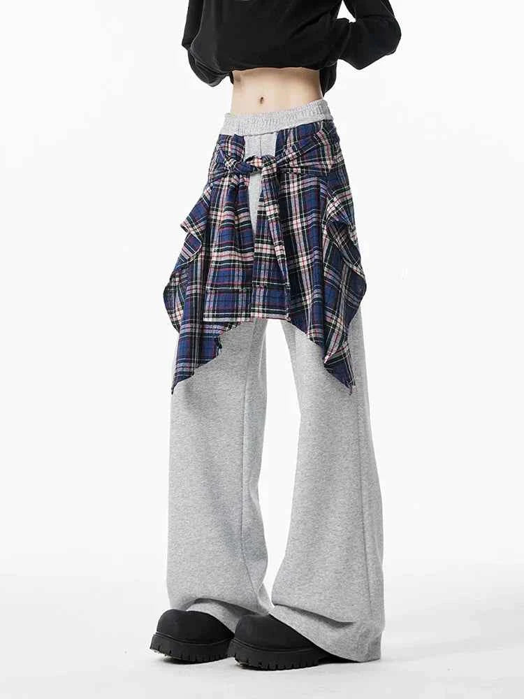 Plaid Patchwork Cool Vintage Retro Sweatpants