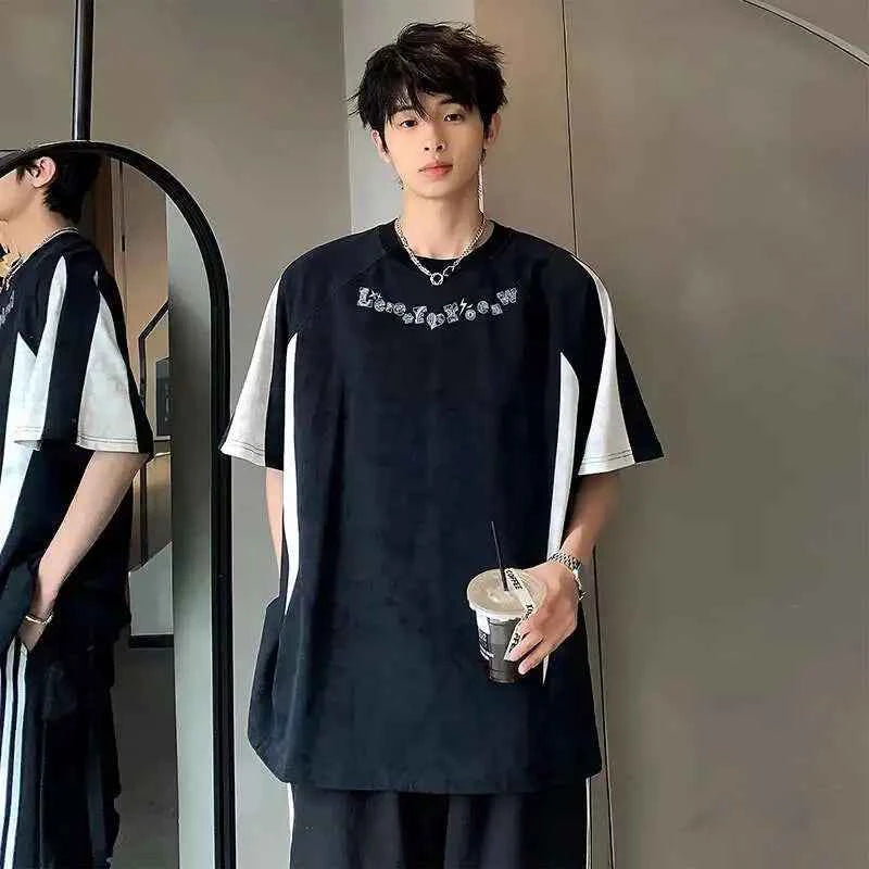 Colorful Contrast Short Sleeve Summer T-Shirt