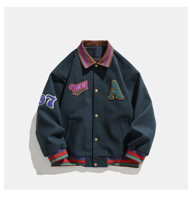 97 Number Baseball Slim Fit Bomber Jacket