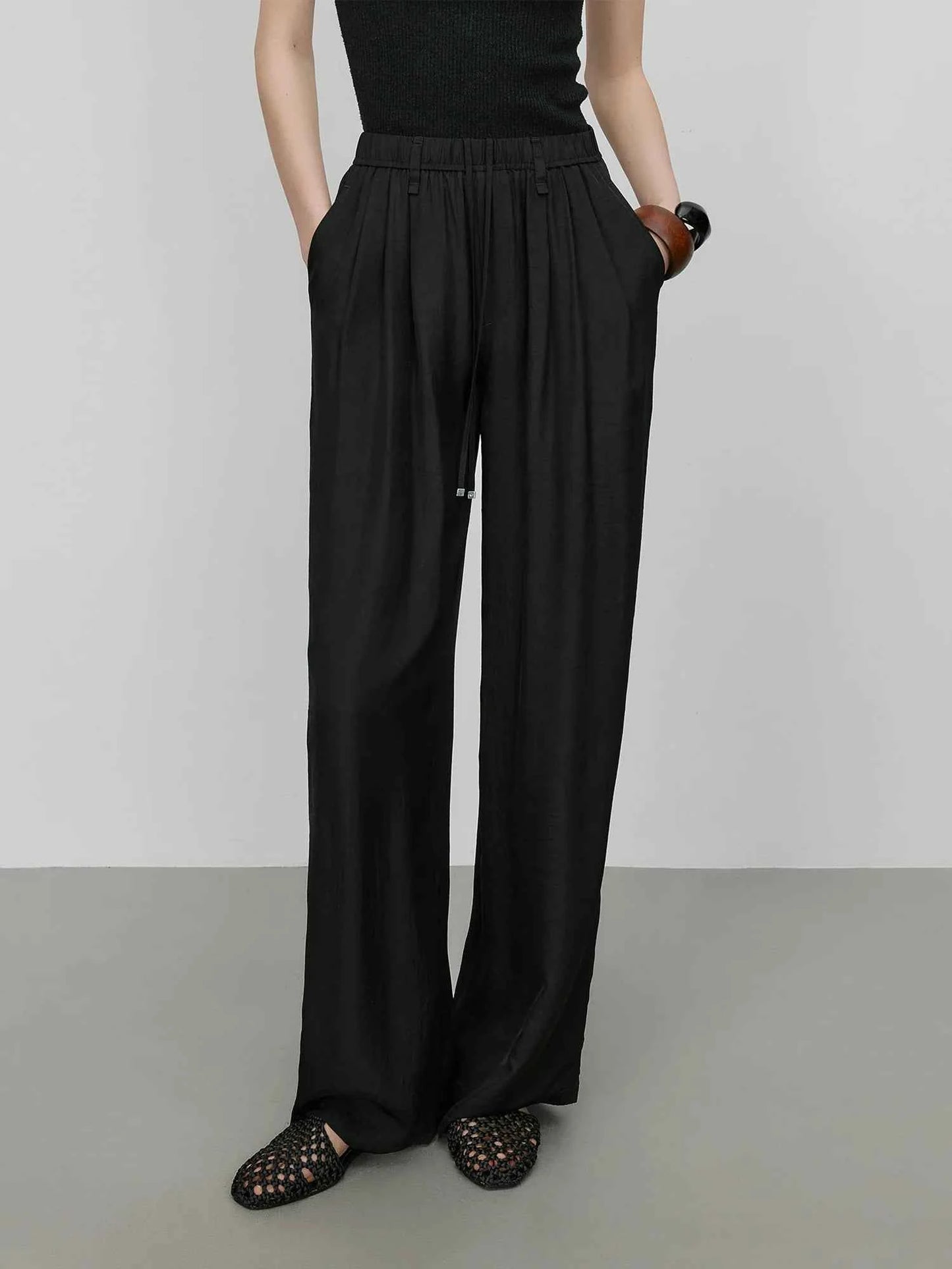 Premium Acetate Wide Leg Summer Pants