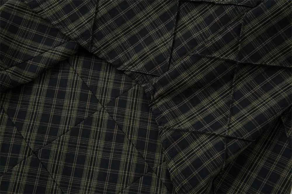 Streetwear Plaid Spliced Long Sleeve Lapel Shirt
