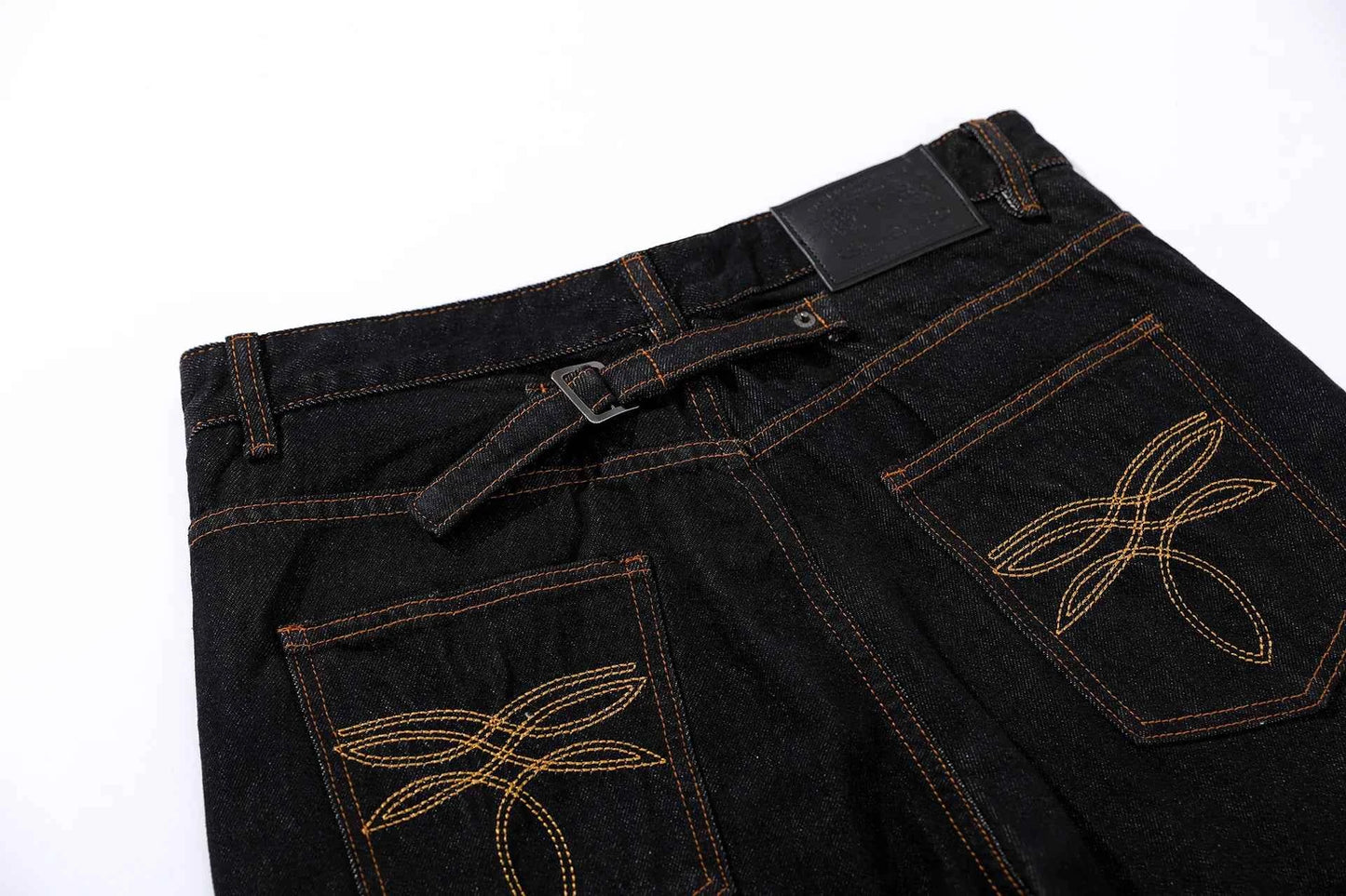 American Style Embroidery Flared Wide Leg Jeans